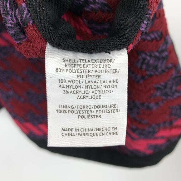 Modcloth Little Plaid Riding Hood Cape Poncho Womens Size M Pink Red Multi NEW - Picture 7 of 7